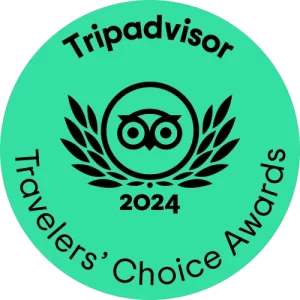 Selo do TripAdvisor Travelers' Choice 2024 da Alabalti Atacama Brasil.